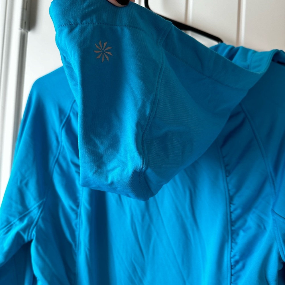 Athleta “Half Mile” Running Zip Up Jacket with Hoodie in Breaker size large - Picture 14 of 16